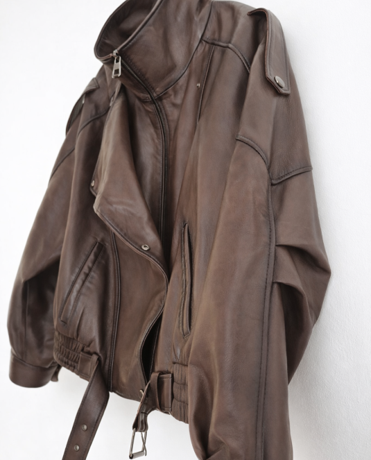 Дамско кожено яке BROWN ICON LEATHER JACKET - 10