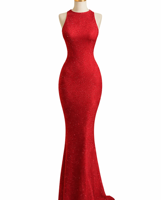 Дълга рокля с гол гръб - Red passion - 5