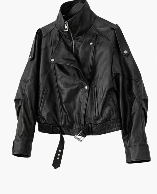 Дамско кожено яке BLACK ICON LEATHER JACKET - 10