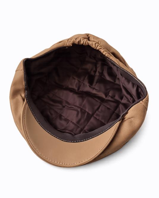 Дамски кожен каскет SAND LEATHER CAP - 4