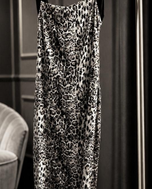 Луксозна дълга рокля - Leopard feel - 1