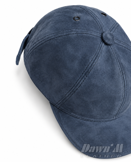 Мъжка шапка от естествена кожа Blue Suede Elegance - 1