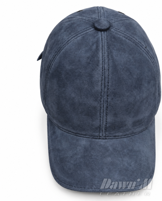 Мъжка шапка от естествена кожа Blue Suede Elegance