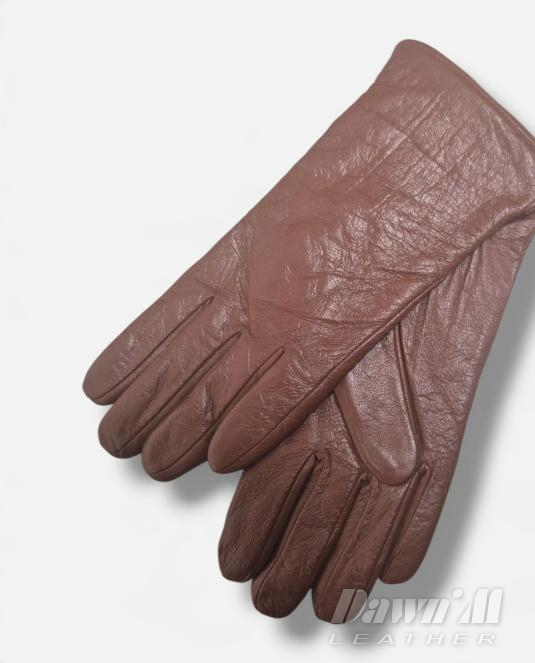 Дамски кожени ръкавици Brown