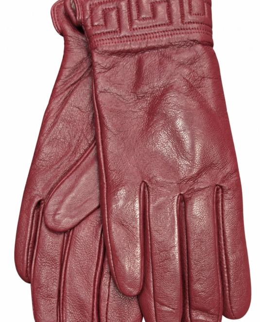Дамски кожен ръкавици Burgundy